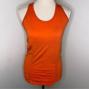 Athleta Fastest Track orange seamless stretch racerback tank top size Small